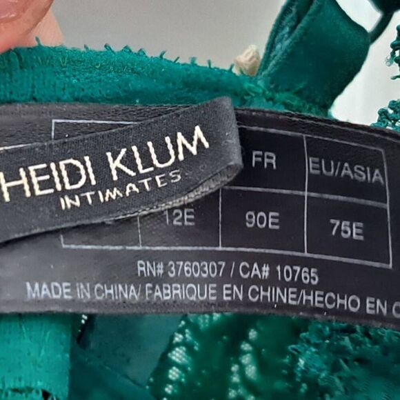 Heidi Klum Intimates Women's Dreamtime Lace Plunge Bra Emerald Green size 34E - Picture 5 of 7